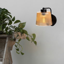 Opviq Kemer - N-271 Lámpara de pared negra con tapa de cristal
